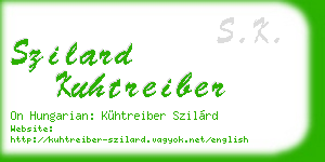 szilard kuhtreiber business card