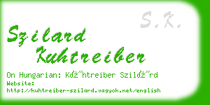 szilard kuhtreiber business card